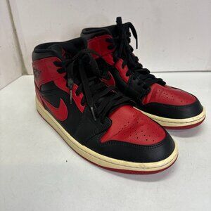 Nike Shoes Men’s Size 10 Jordan 1 Mid 554724-074 Black Red Sneaker